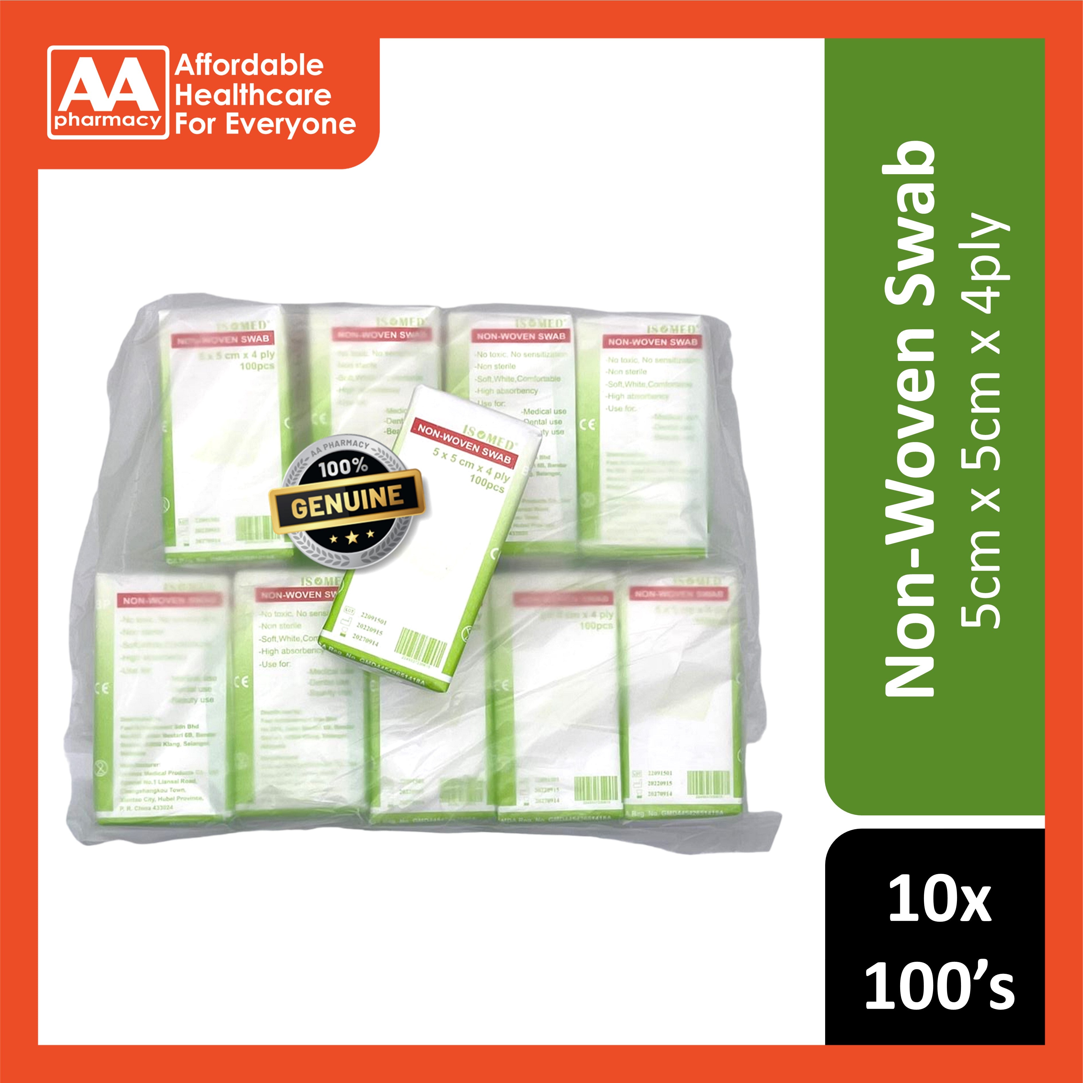 Non-woven Swab (5cmx5cmx4ply) - 10x100's