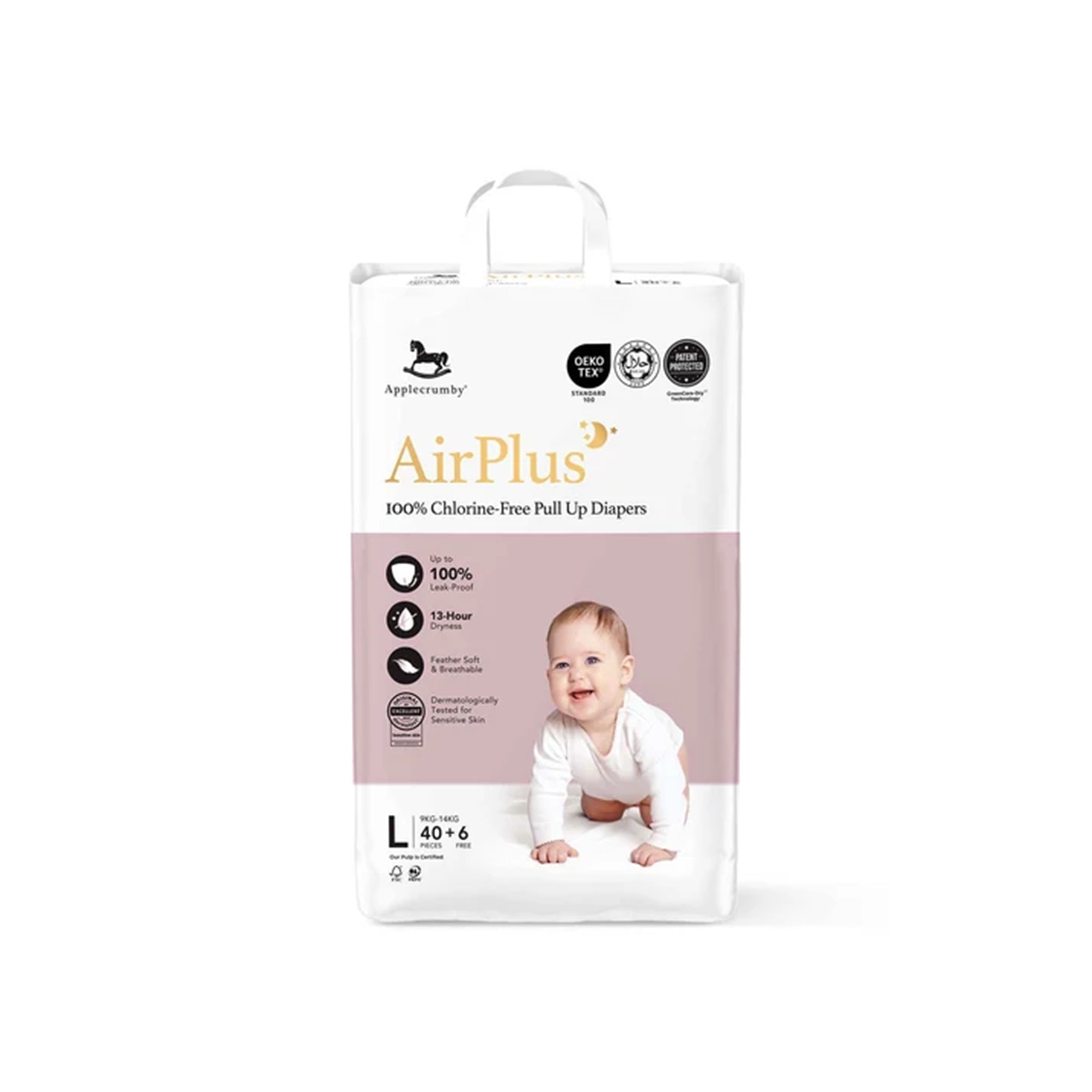 Applecrumby AirPlus Baby Pants Size L 40's+6's (For 9-14kg)