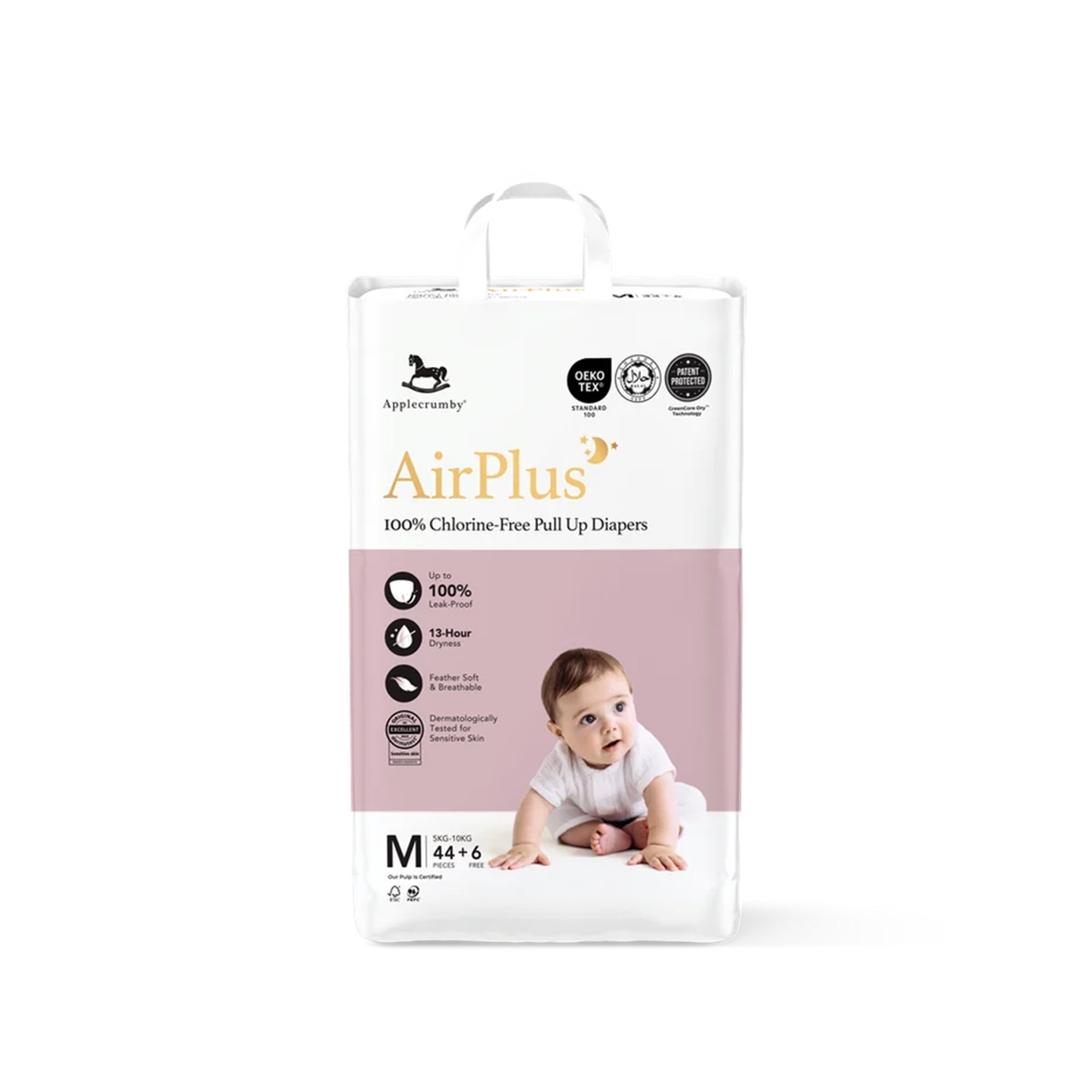 Applecrumby AirPlus Baby Pants Size M 44's+6's (For 5-10kg)