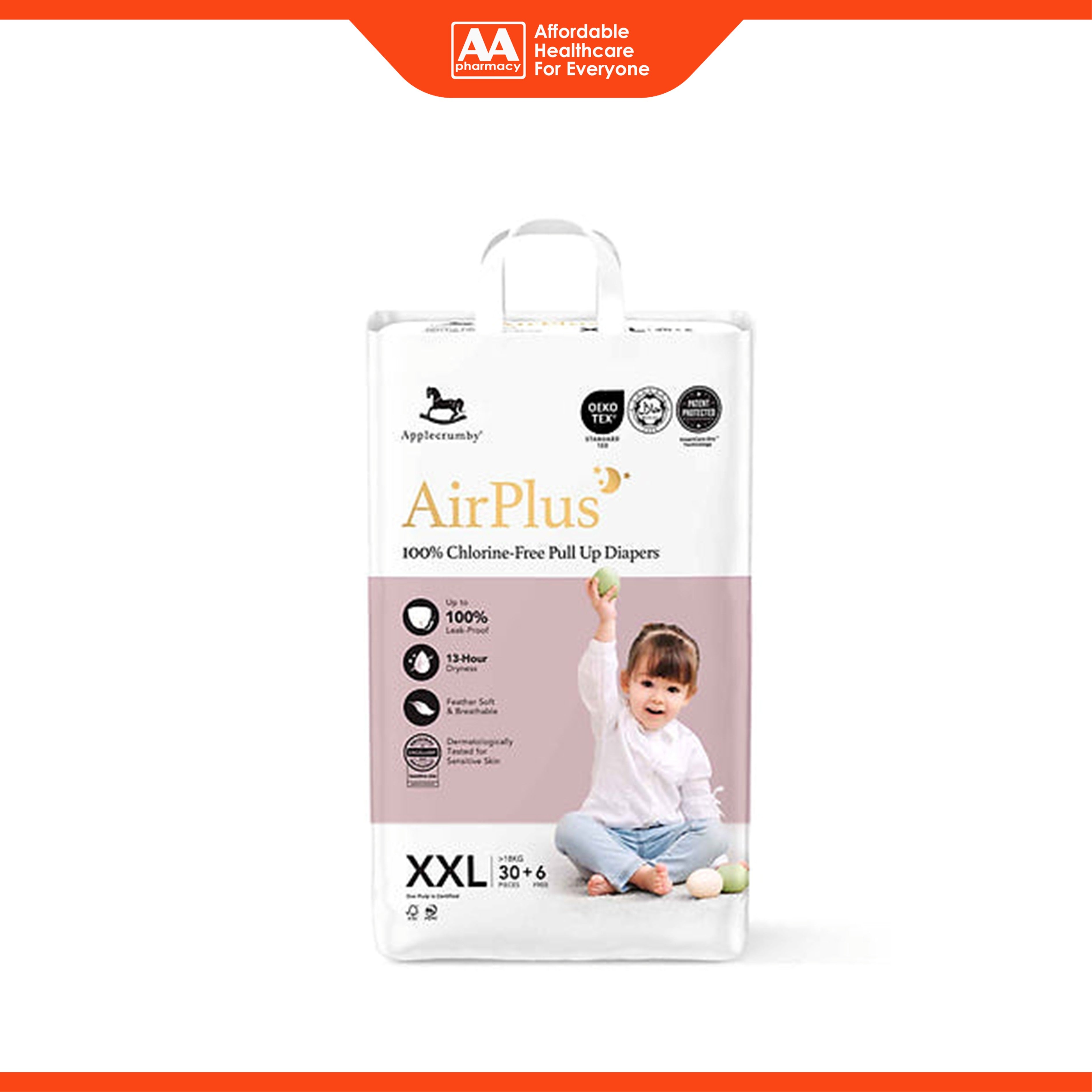 Applecrumby AirPlus Baby Pants Size XXL 30's+6's (For More Than 18kg)