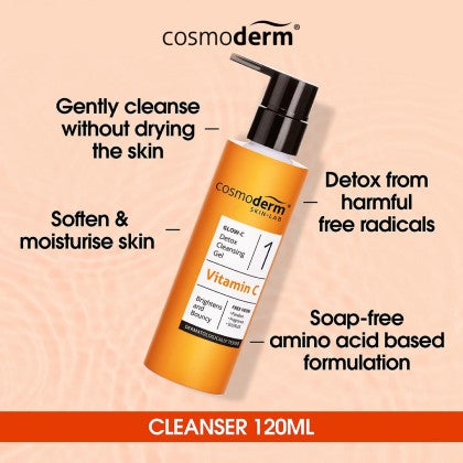 Cosmoderm Glow-C Detox Cleansing Gel 120mL