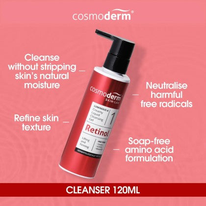 Cosmoderm Luminuos A Creamy Liquid Cleansing Gel 120mL