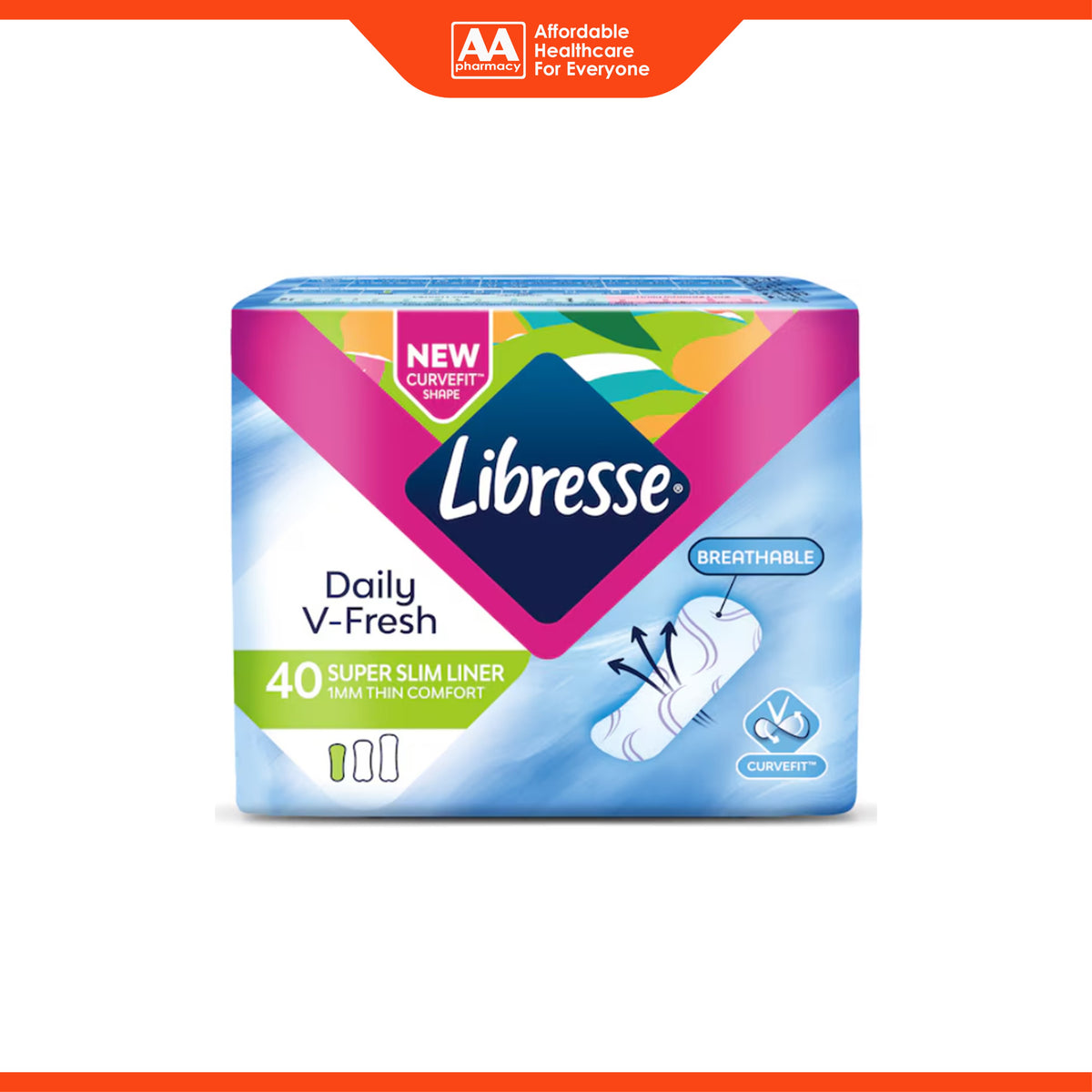 Libresse Liner (Daily V-Fresh, Super Slim 1mm Thin Comfort) 40's