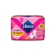Libresse Pads (Invisible Fit, Ultra Thin, 24cm Wings) 18's