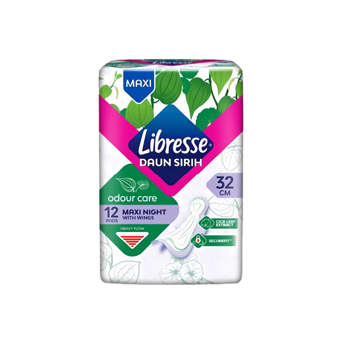 Libresse Pads (Odour Care, Maxi Night, 32cm Wings) 12's
