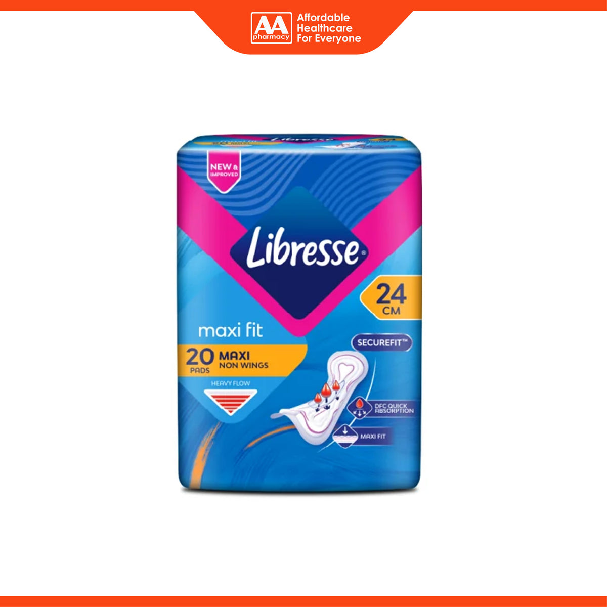 Libresse Pads (Maxi Fit, 24cm Non-Wings) 20's
