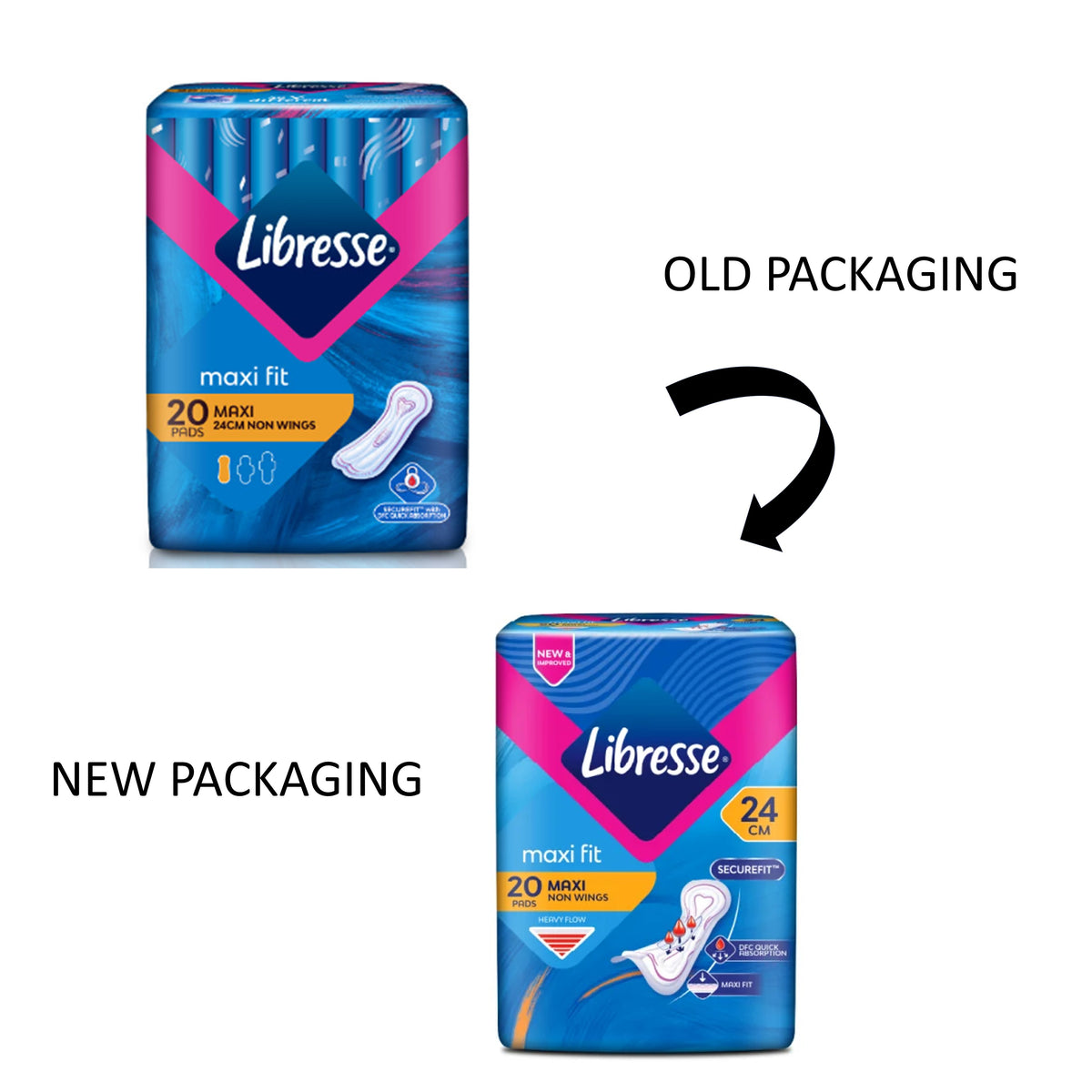 Libresse Pads (Maxi Fit, 24cm Non-Wings) 20's