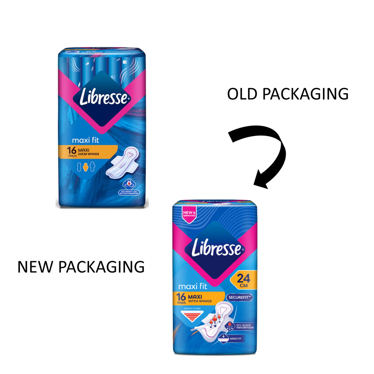Libresse Pads (Maxi Fit, 24cm Wings) 16's