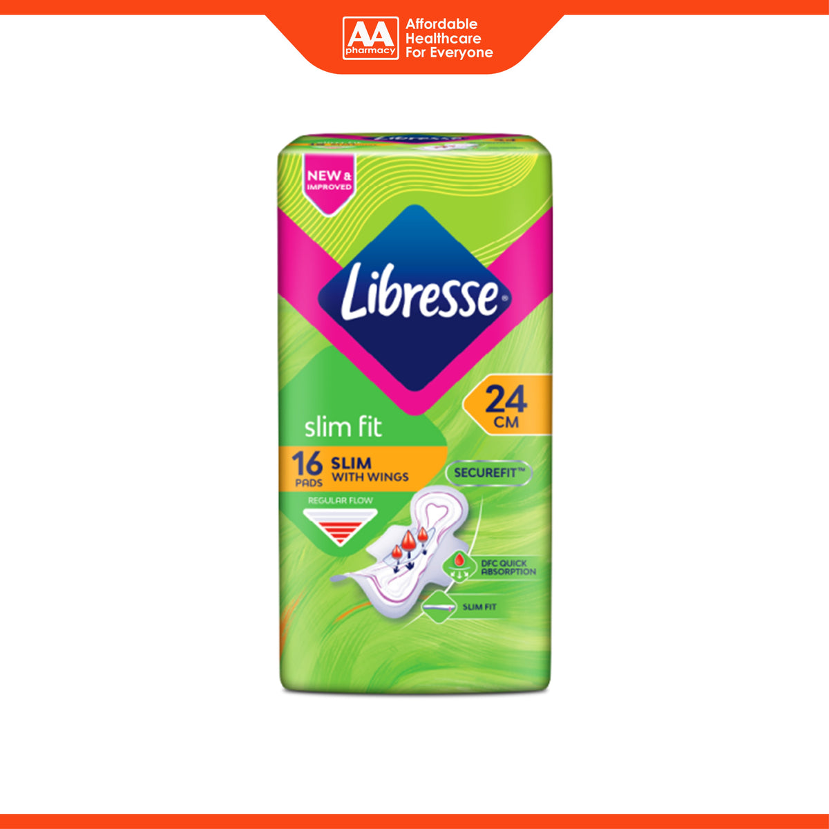 Libresse Pads (Slim Fit, 24cm Wings) 16's