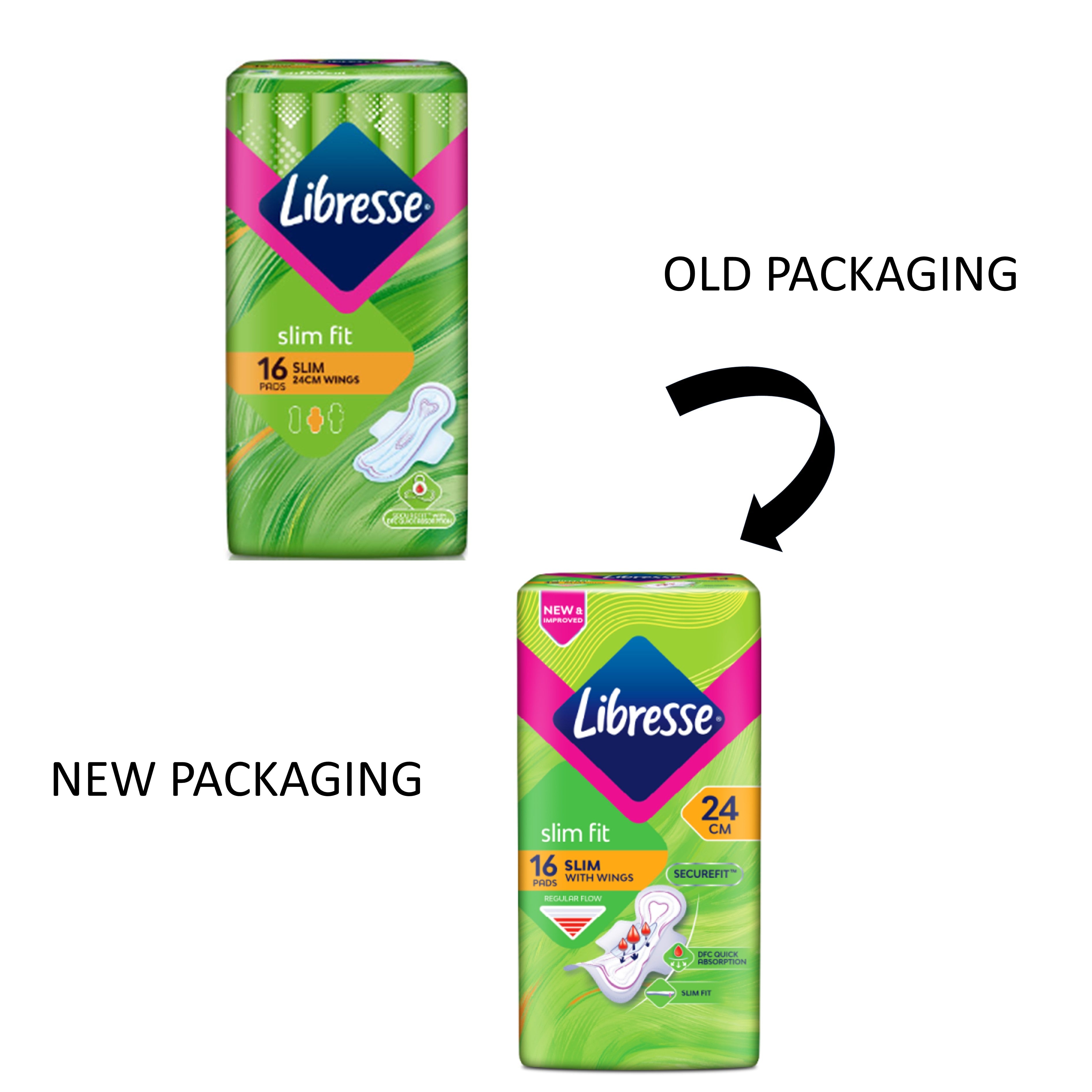 Libresse Pads (Slim Fit, 24cm Wings) 16's