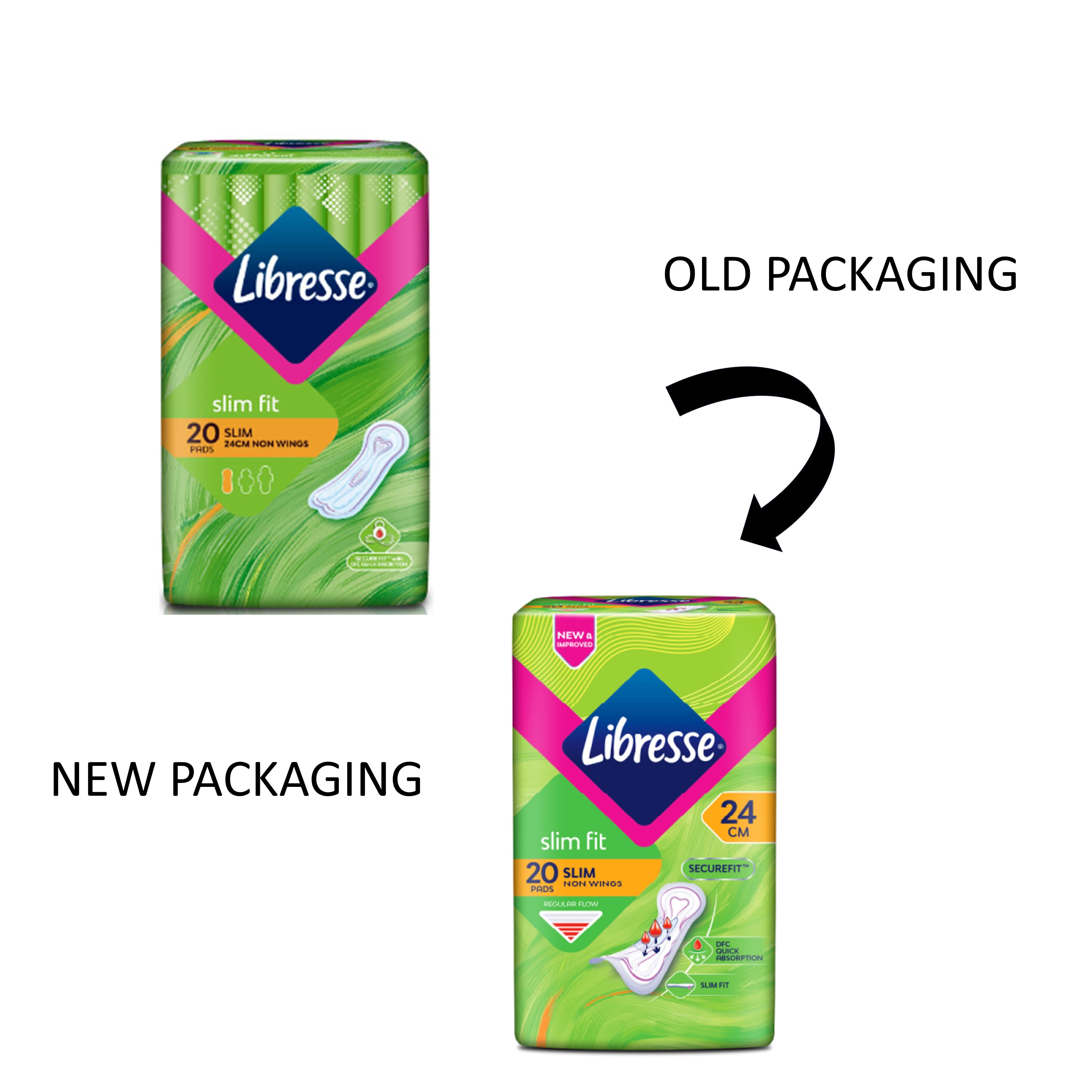 Libresse Pads (Slim Fit, 24cm Non-Wings) 20's