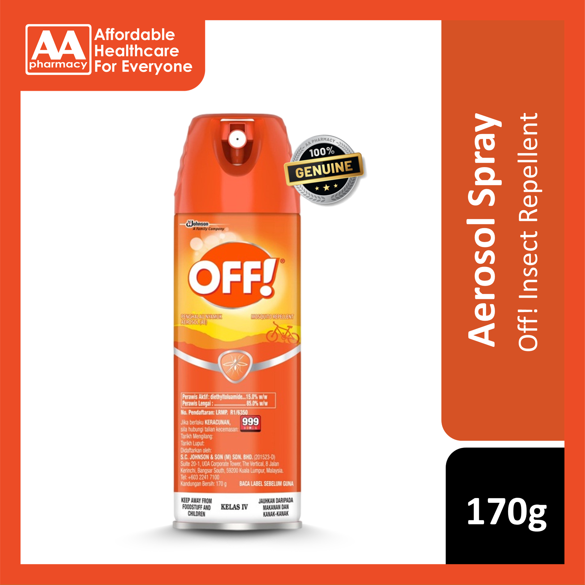 OFF! Insect Repellent Aerosol Spray 170g – AA Pharmacy