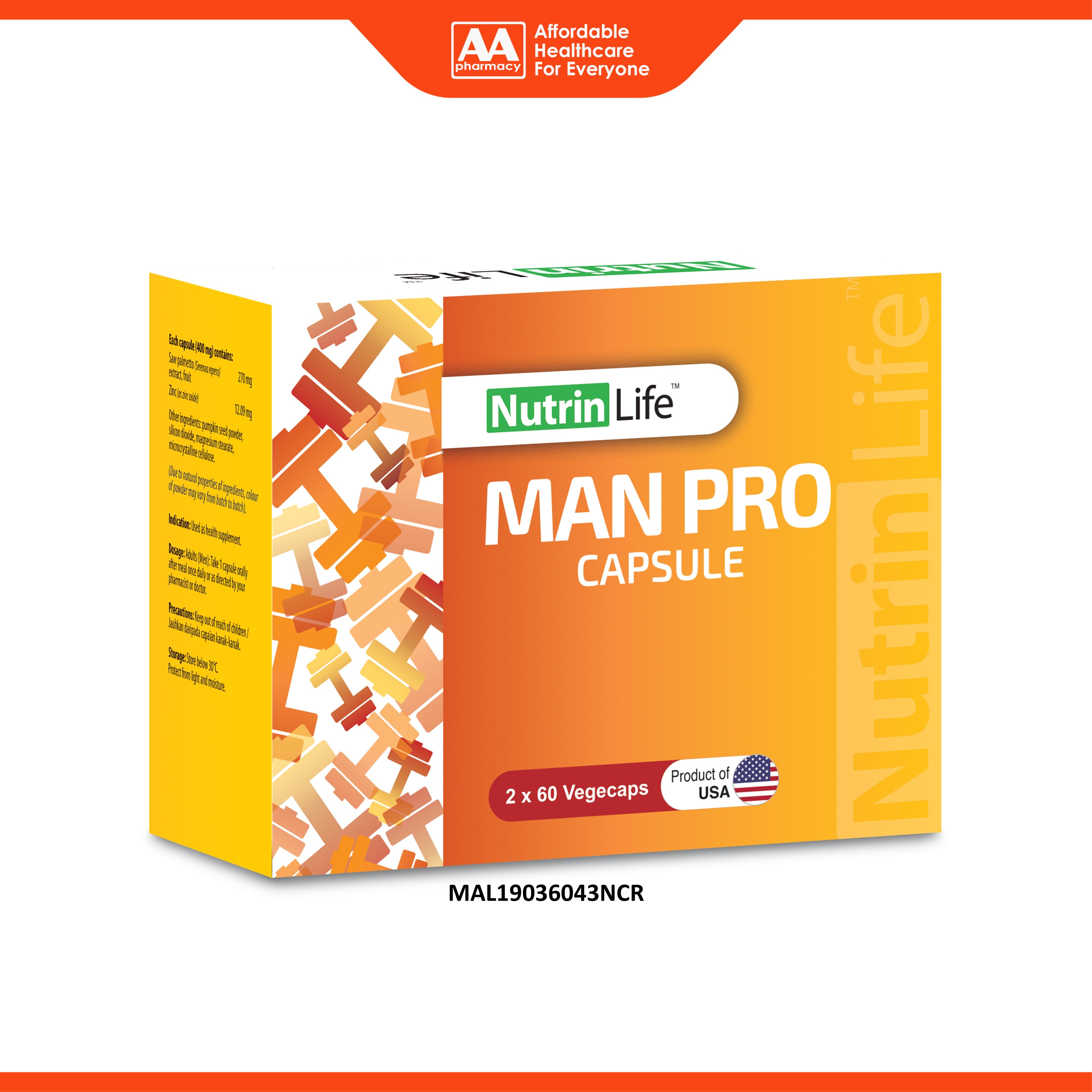 NutrinLife Man Pro Vegecapsule 3x60's