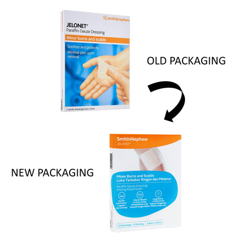 Smith and Nephew Jelonet Paraffin Gauze Dressing 10cmx10cm 5's