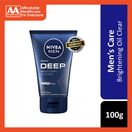 Nivea Men Deep Brightening Oil Clear MaxxTech Mud Foam 100g