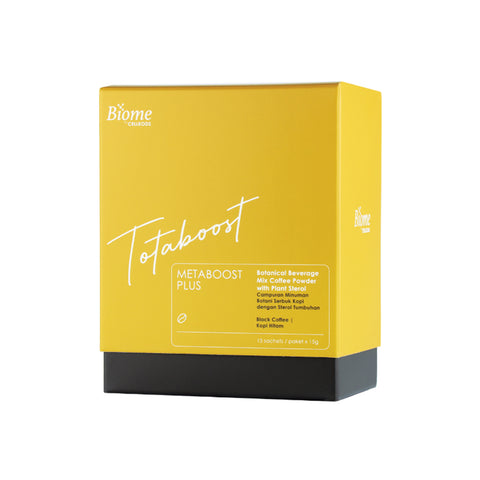 Biome Totaboost Metaboost Plus (Botanical Beverage Mix Coffee Powder with Plant Sterol) Sachet 15gx15's (Black Coffee Flavour)