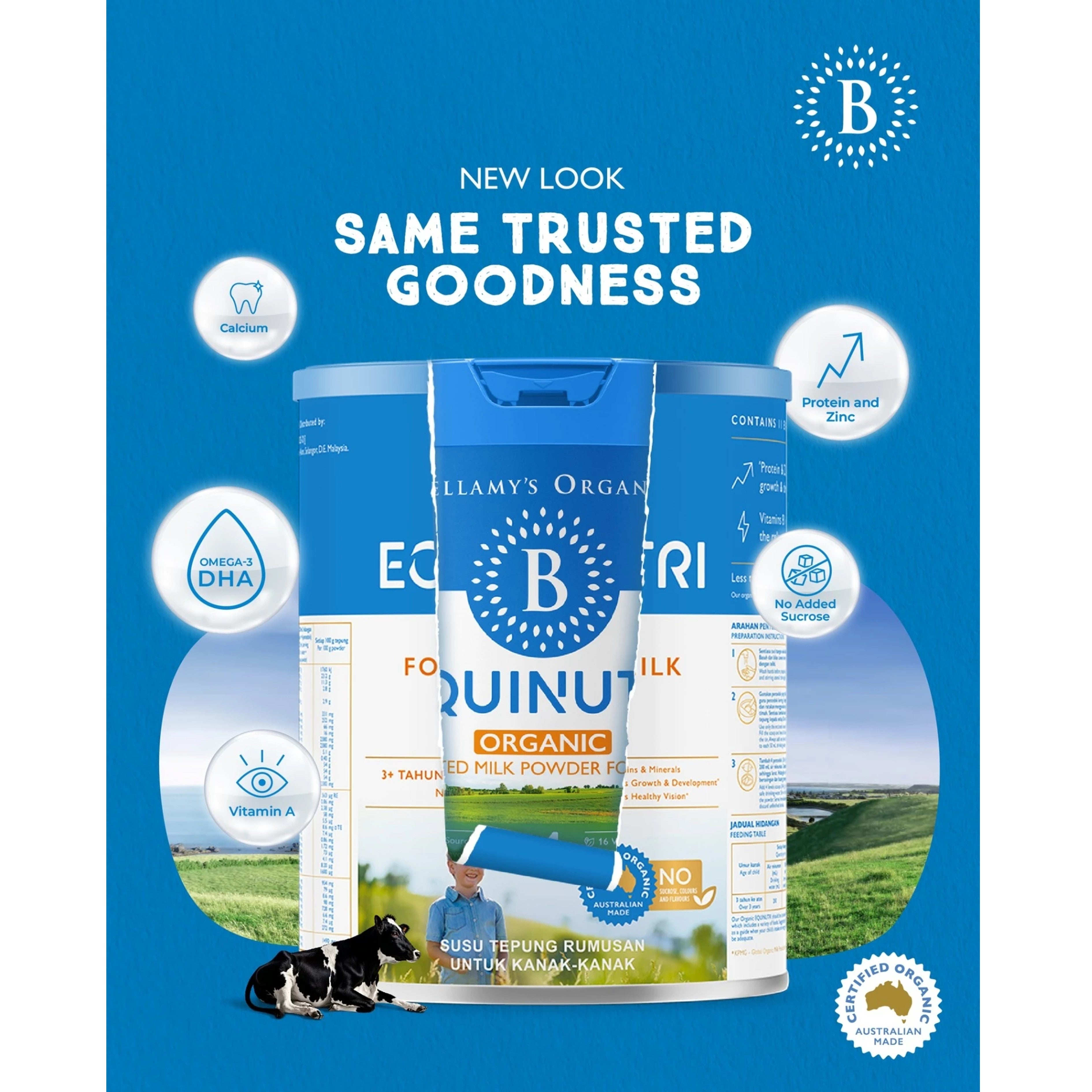 Bellamy's Organic Equinutri Step 4 Formulated Milk Powder for Children 3+ Years (800g)