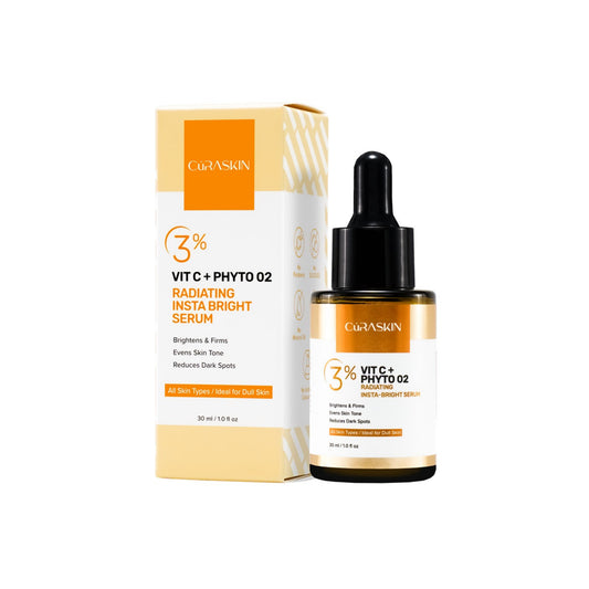 Curaskin 3% Vitamin C + Phyto O2 Radiating Insta Bright Serum 30mL