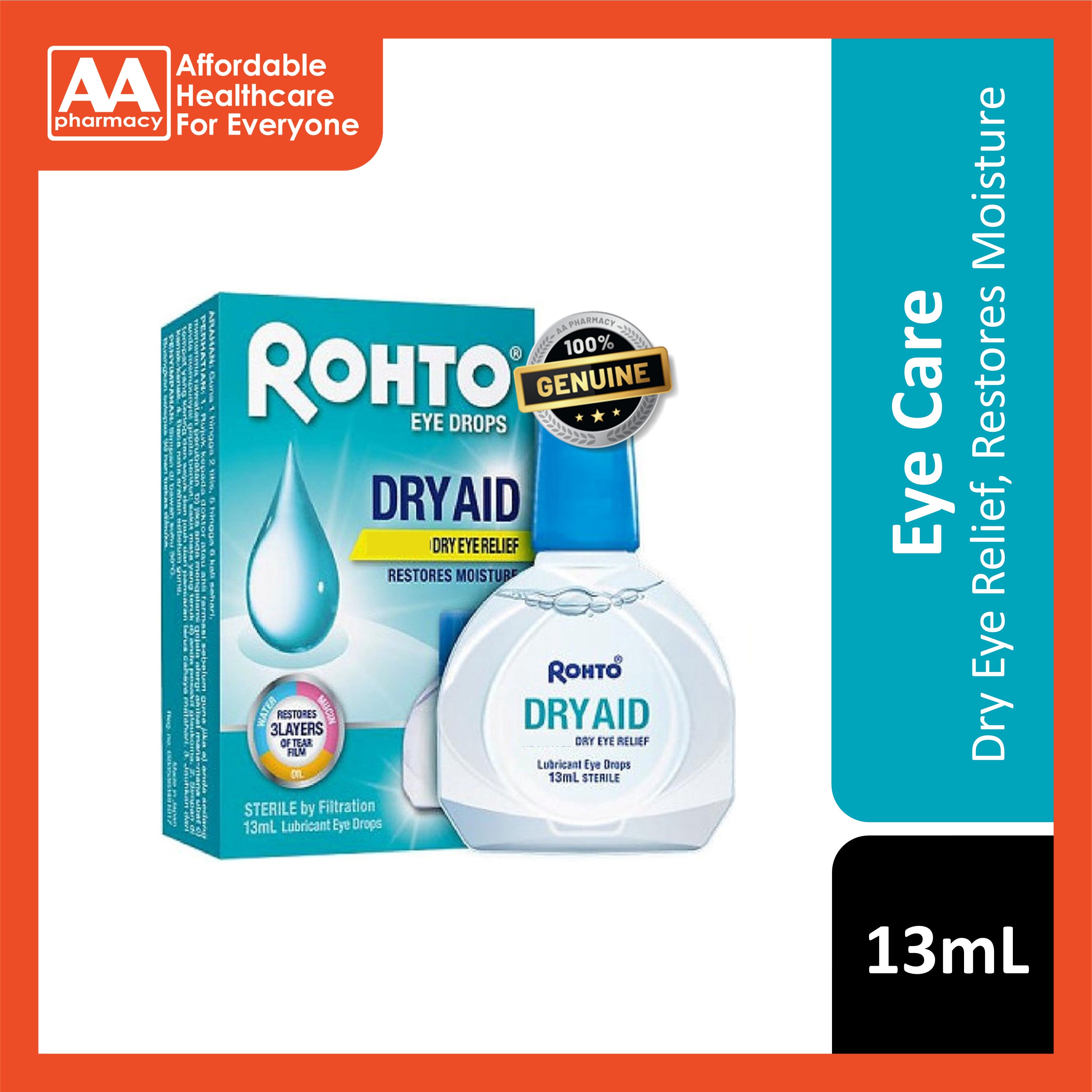 Dry Aid Rohto Eye Drops 13mL - Dry Aid, Dry Eye Relief – AA Pharmacy