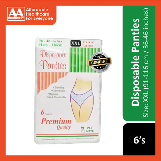 Pan-Mate Premium Quality Disposable Panties Size XXL 6's (91-116cm / 30-46 inches)