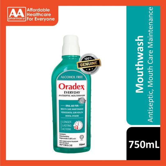 Oradex Everyday Antiseptic Mouthwash (Alcohol Free) 750mL