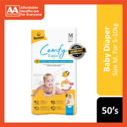 Beenies Baby Comfy Tape Diapers Size M 50's (5-10kg) [Jumbo Pack]