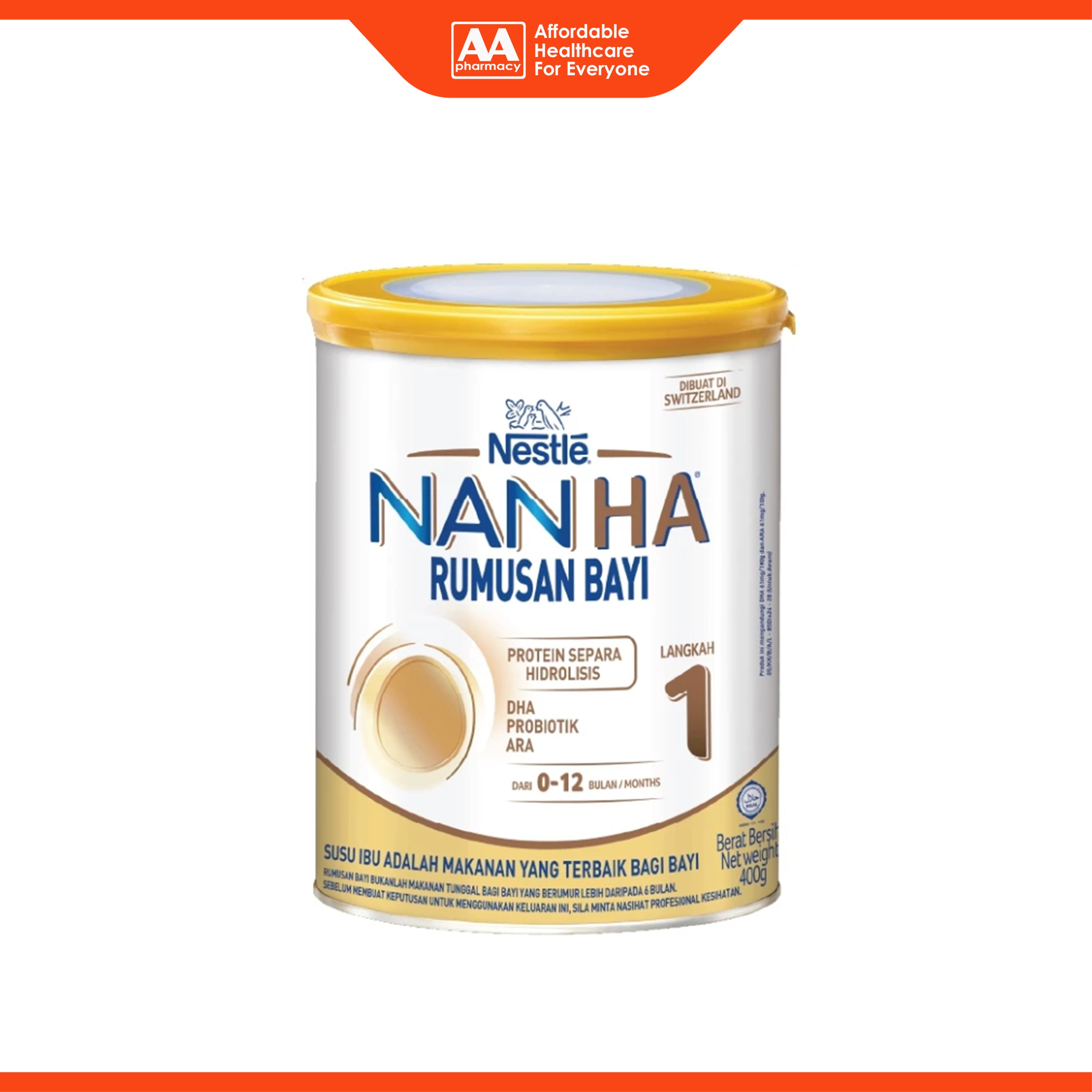 Nestlé NAN HA Infant Formula Step 1 400g (For Babies 0-12 Months)