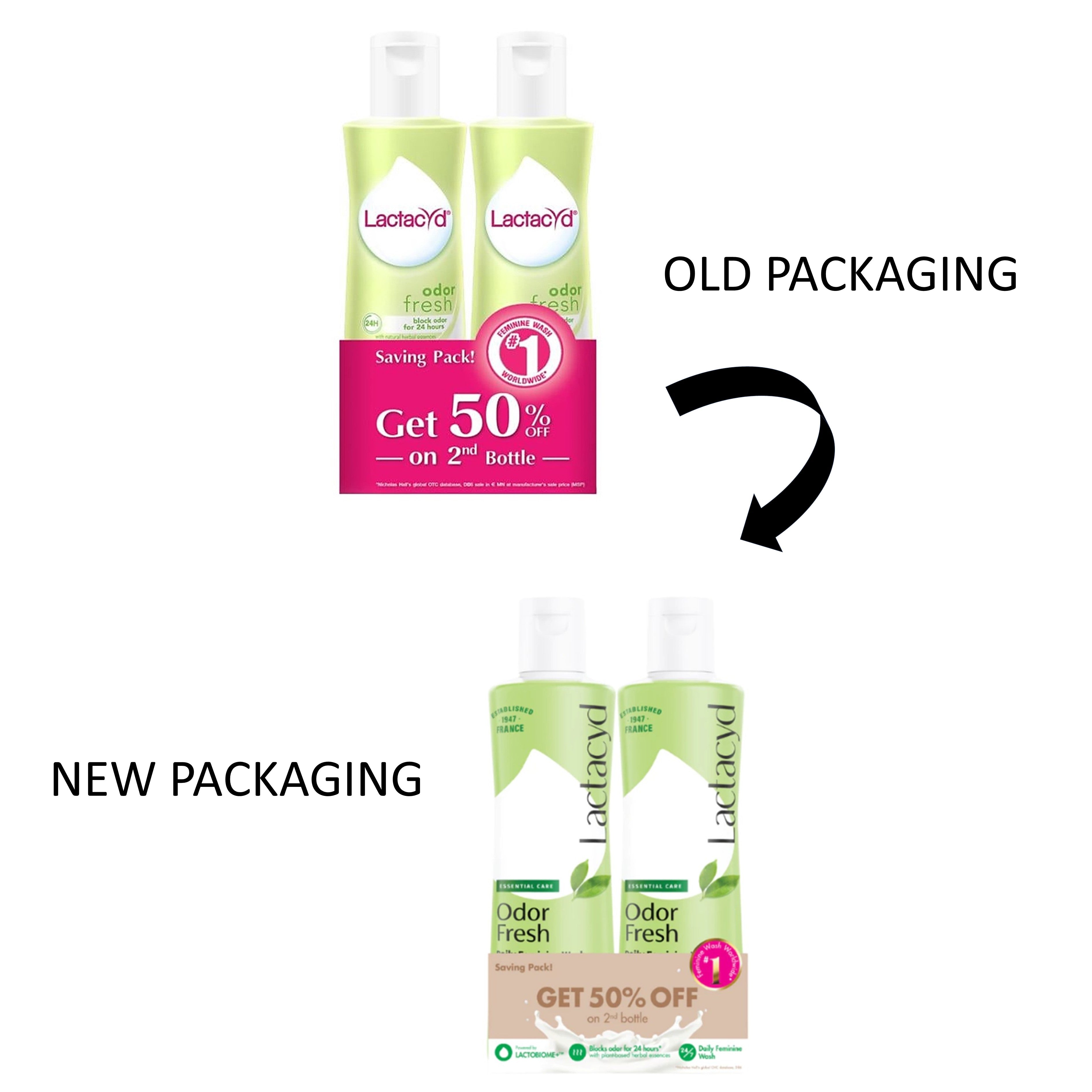 Lactacyd Odor Fresh Daily Feminine Wash 250mLx2's