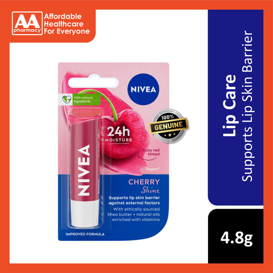 Nivea Cherry Shine Caring Lip Balm 4.8g (Ruby Red Tinted)