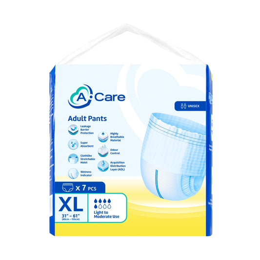 A-Care Adult Pants Size XL 7's (80-155cm / 31-61 inches)