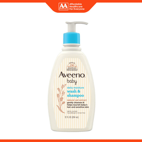 Aveeno Baby Daily Moisture Wash and Shampoo 354mL