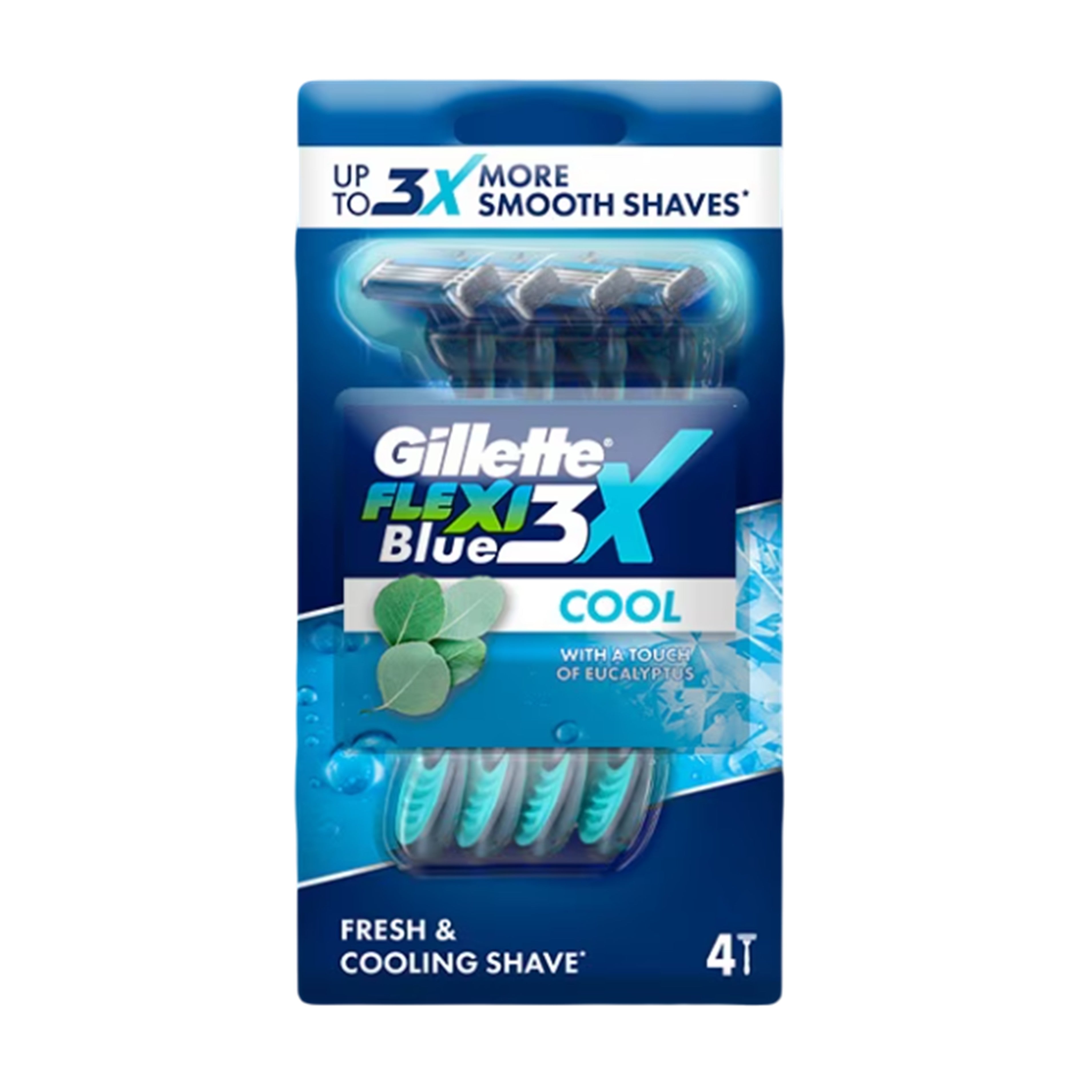 Gillette Flexi Blue 3X Cool Disposable Razor 4's