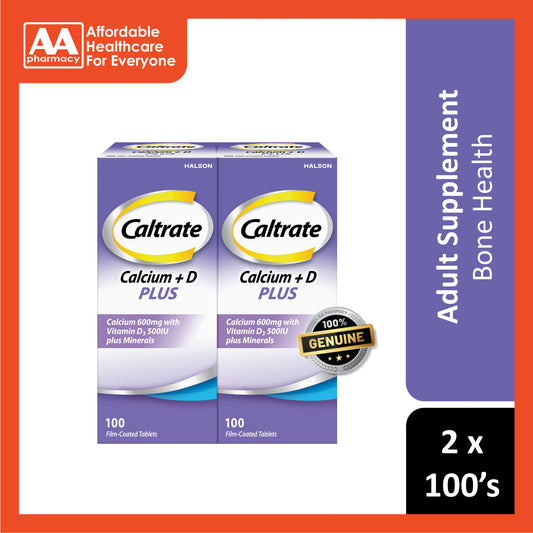 Caltrate Calcium 600mg + D Plus Tablet 2x100's