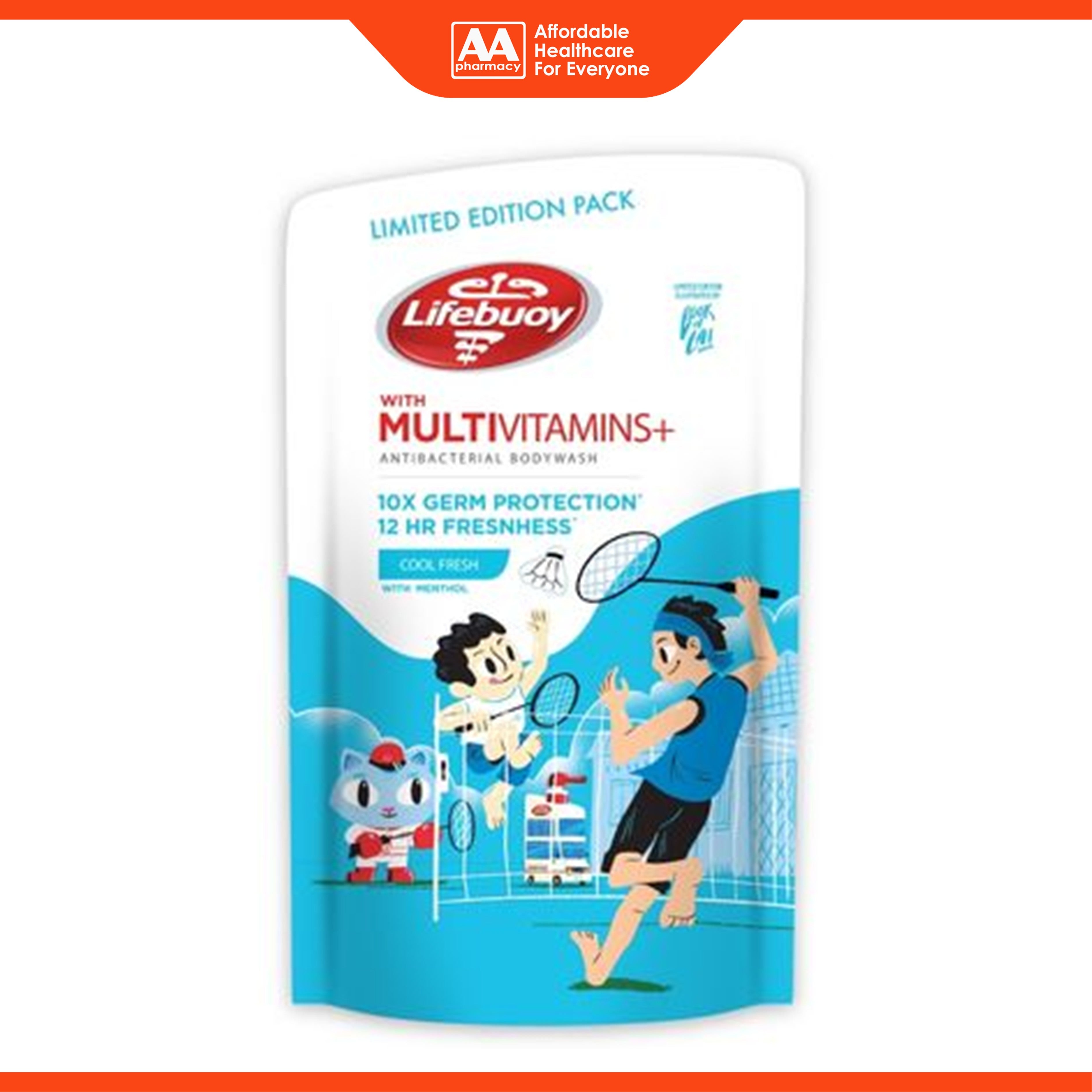 Lifebuoy Antibacterial Body Wash with Multivitamins Refill Pack - Cool Fresh with Menthol (800ml)