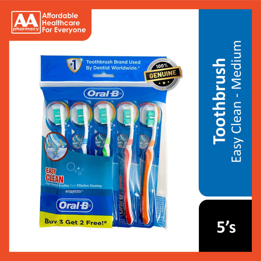 Oral-B Toothbrush (Easy Clean, Medium) 3+2's
