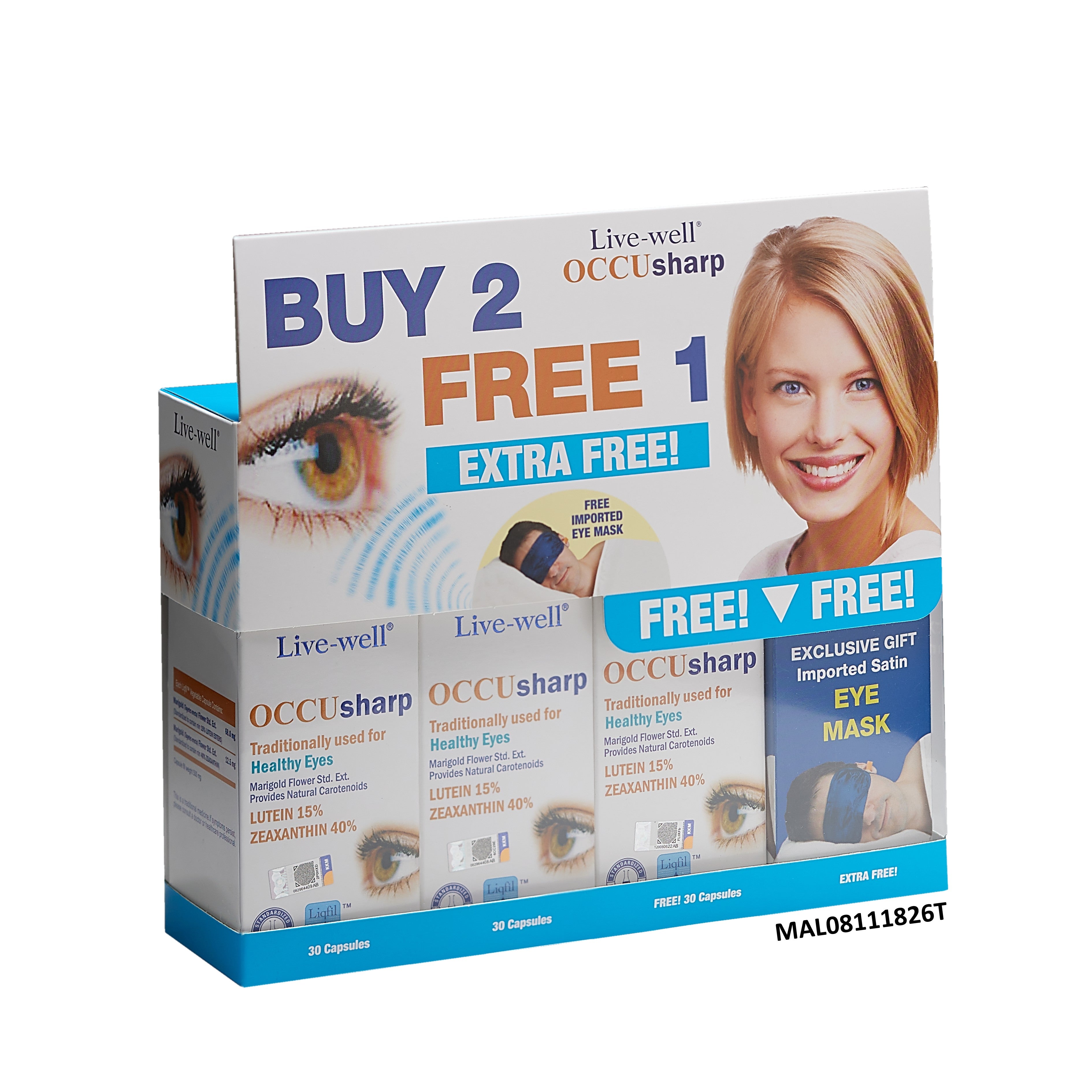 Live-Well OCCUsharp Capsule 3x30's FOC Satin Eye Mask 1's