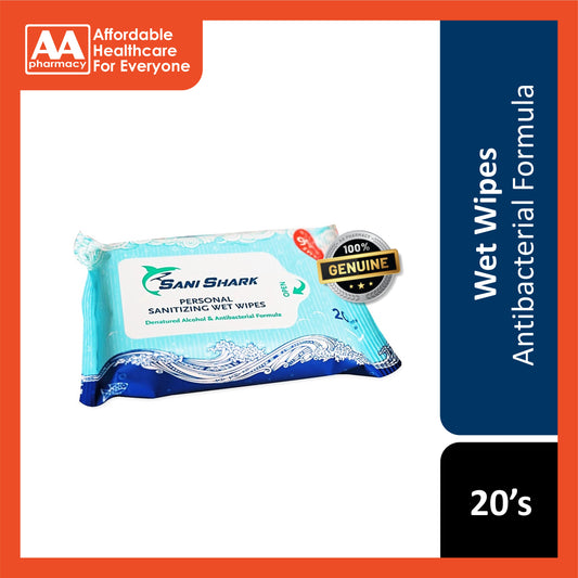 Sani Shark Personal Sanitizing Wet Wipes 20's