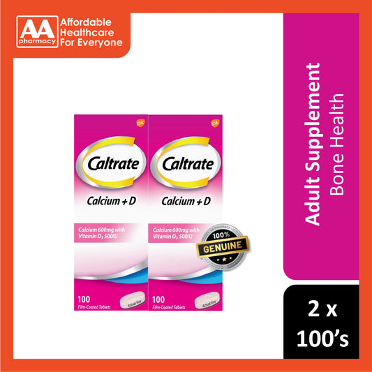 Caltrate Calcium 600mg + D Tablet 2x100's