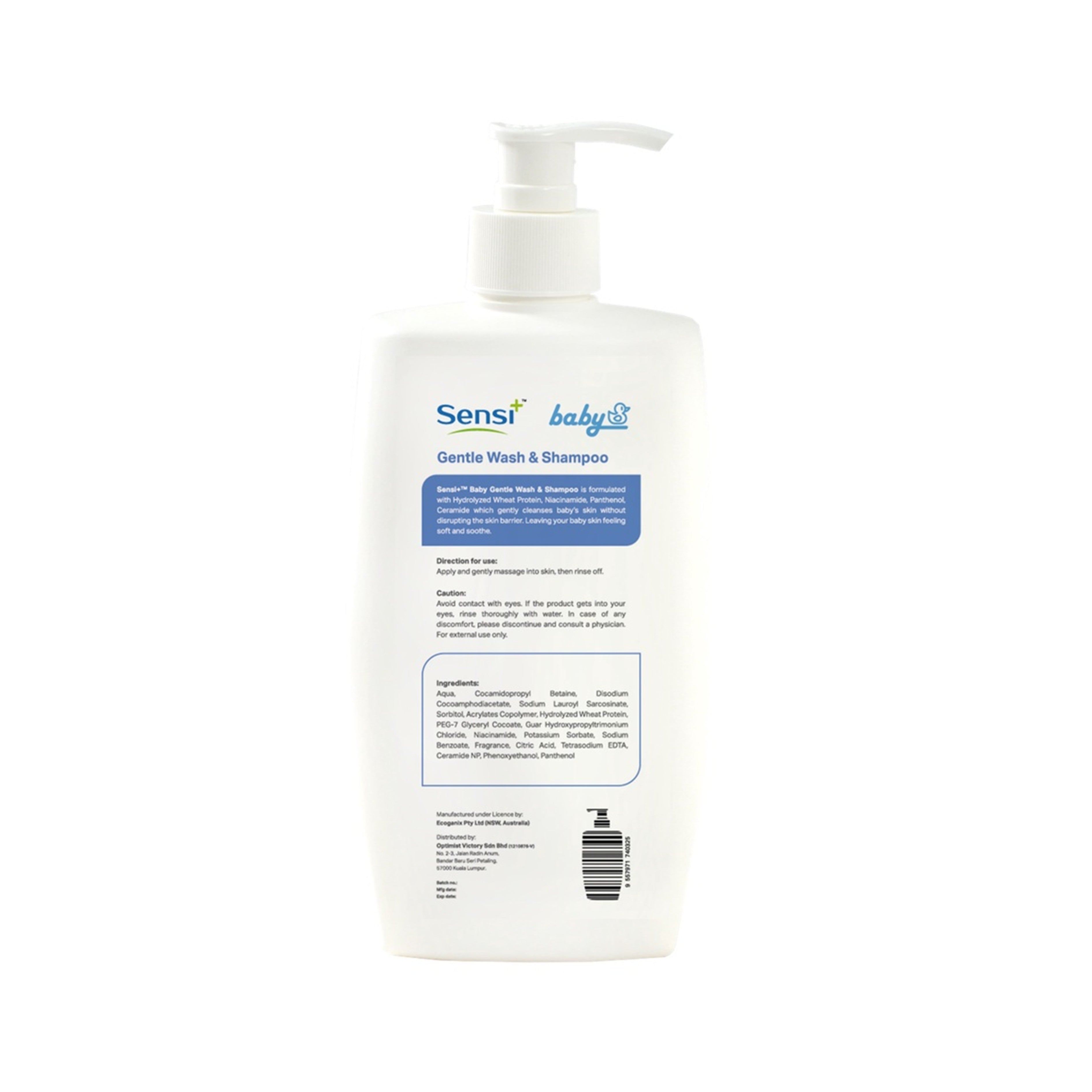 Sensi+ Baby Gentle Wash and Shampoo (500ml)