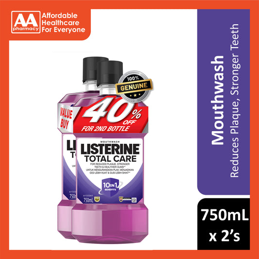 Listerine Mouthwash - Total Care 10 in 1 Benefits 750mLx2's [Twinpack]