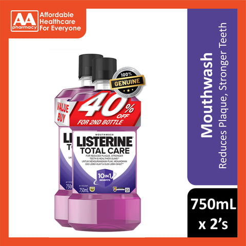 Listerine Mouthwash - Total Care 10 in 1 Benefits 750mLx2's [Twinpack]