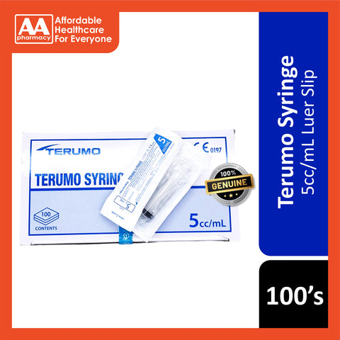 Terumo Syringe 5cc/mL 100's (Luer Lock/Luer Slip)