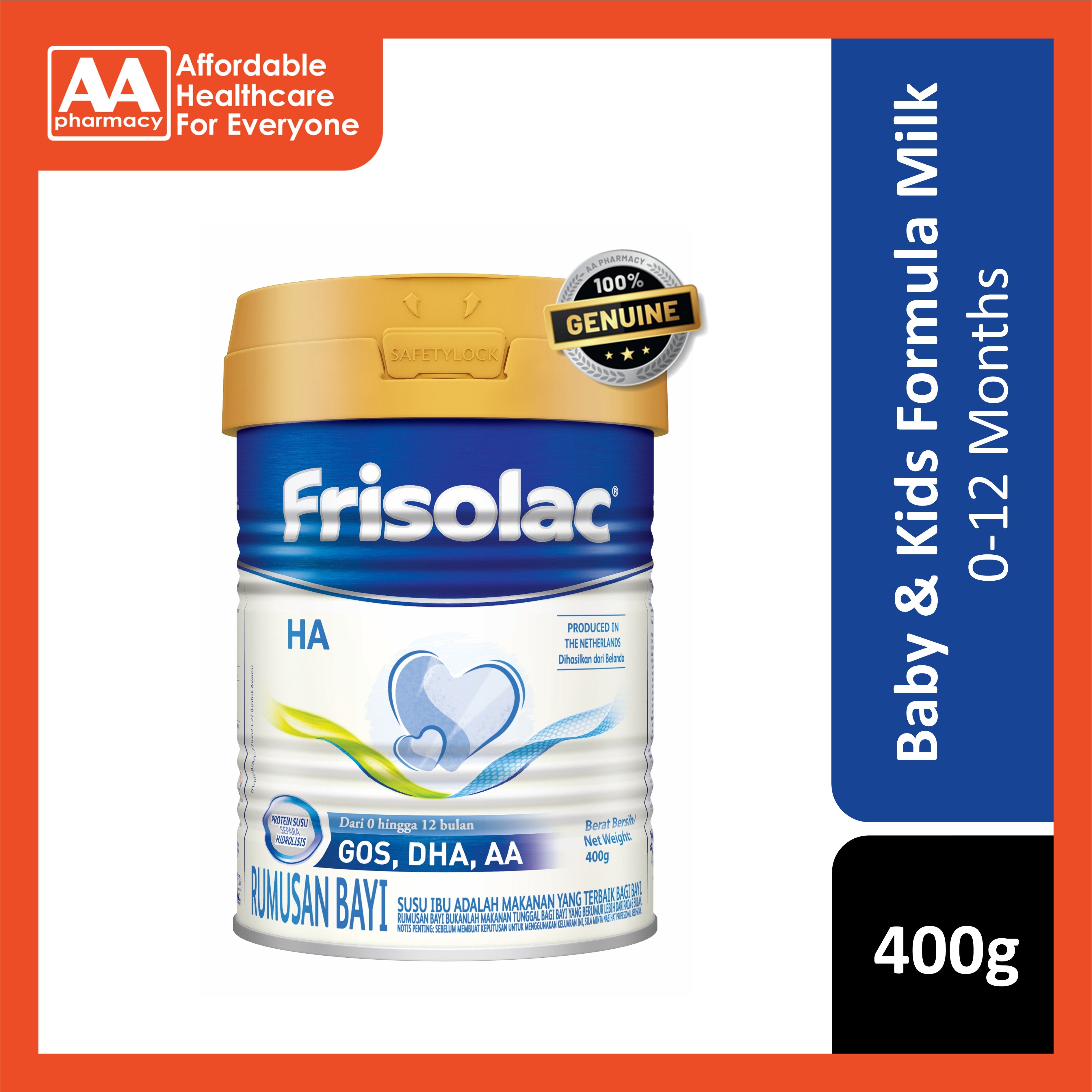 Frisolac HA Infant's Nutritional Milk Formula 400g (For Babies 0-12 Months)