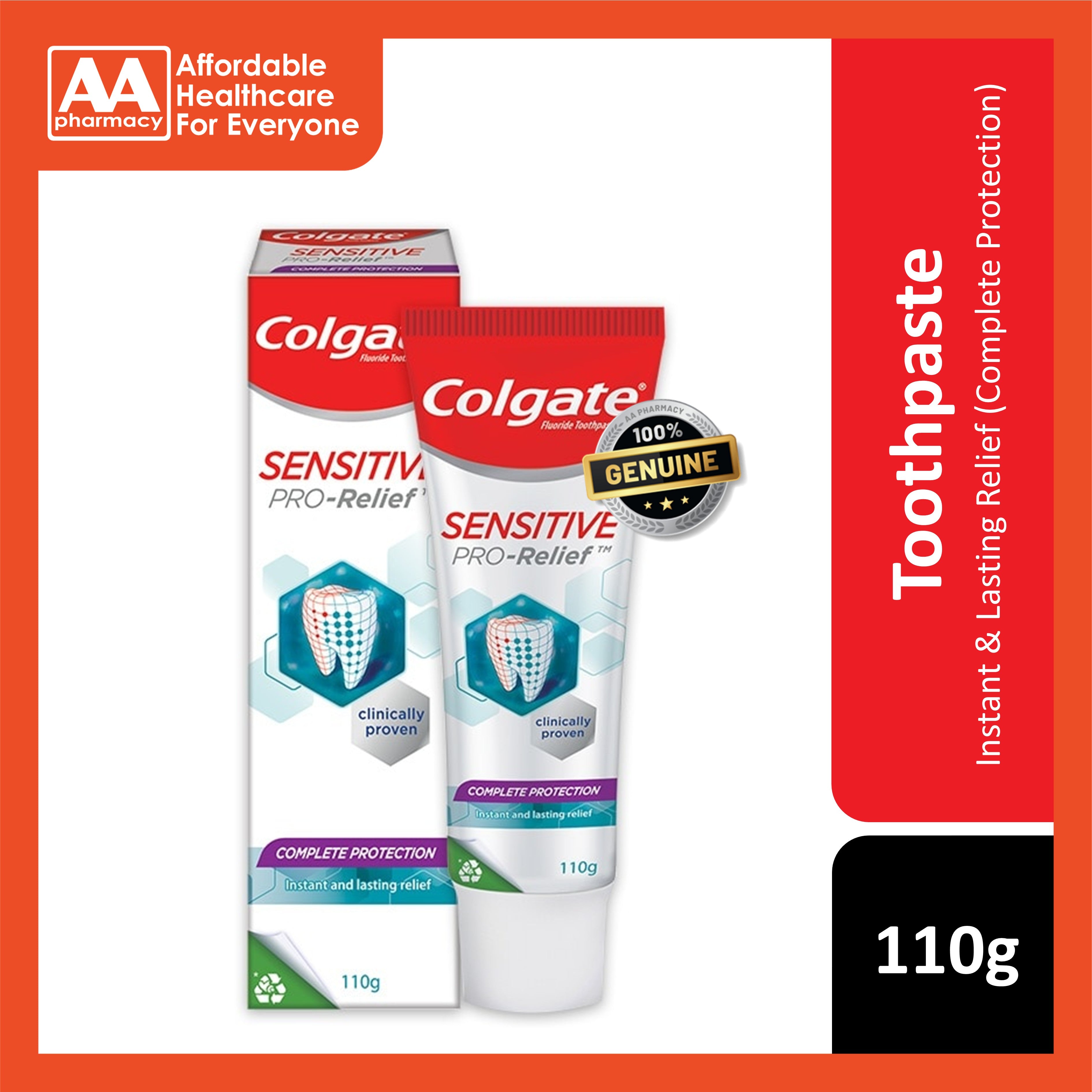 Colgate Pro Colgate Sensitive PRO-Relief Toothpaste - Complete Protection (110g ...