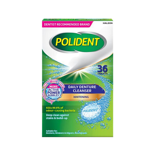 Polident Daily Denture Cleanser (Whitening) Tablet 36's