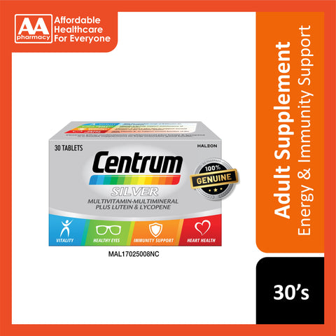 Centrum Silver Multivitamin-Multimineral Plus Lutein and Lycopene Tablet 30's