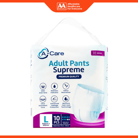 A-Care Supreme Adult Pants Size L 10's (77-157cm)