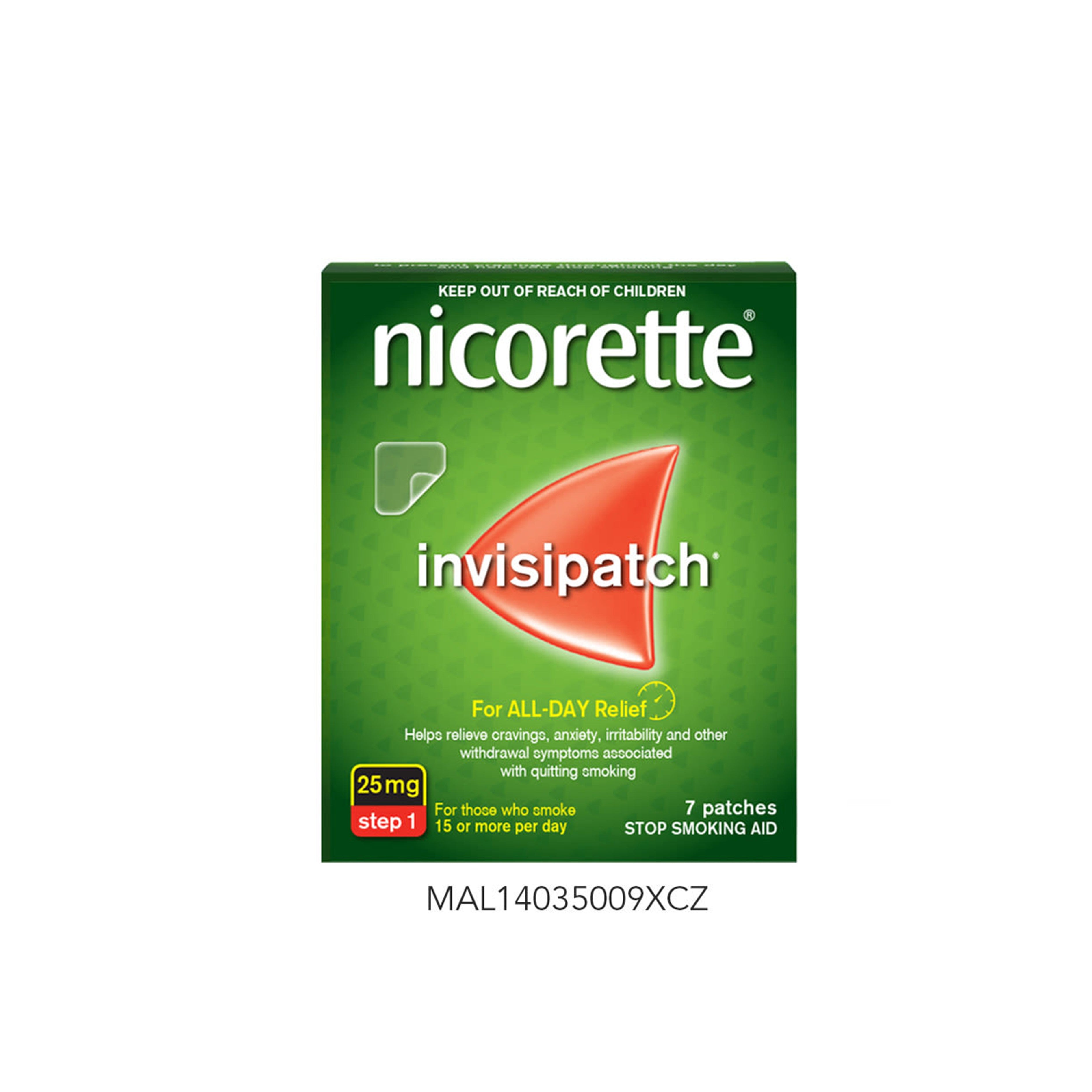 Nicorette Invisi Transdermal Patch 25mg/16hr - Step 1 (7's)