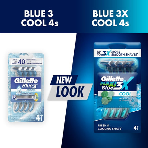 Gillette Flexi Blue 3X Cool Disposable Razor 4's