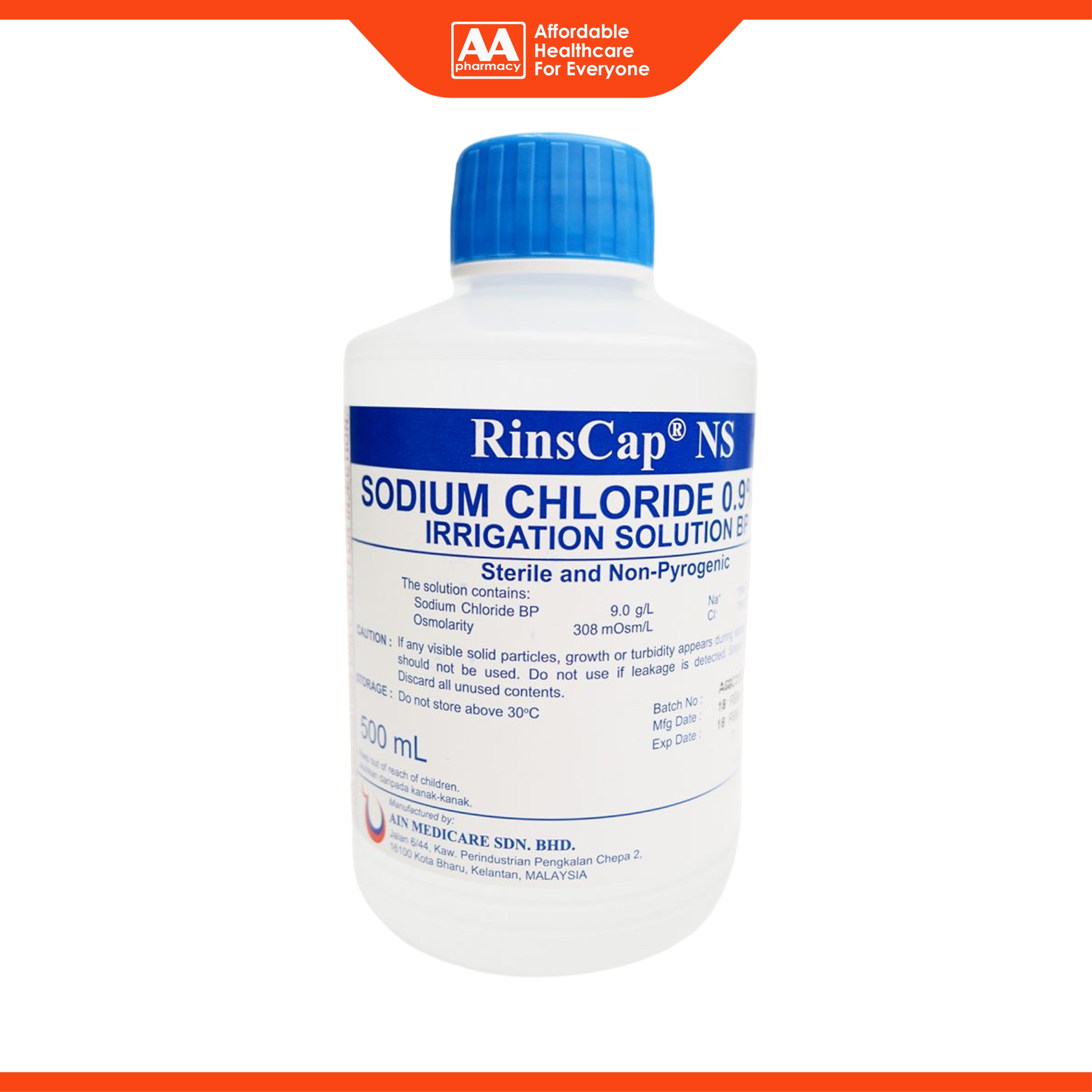 RinsCap NS Sodium Chloride 0.9% Irrigation Solution BP 500mL
